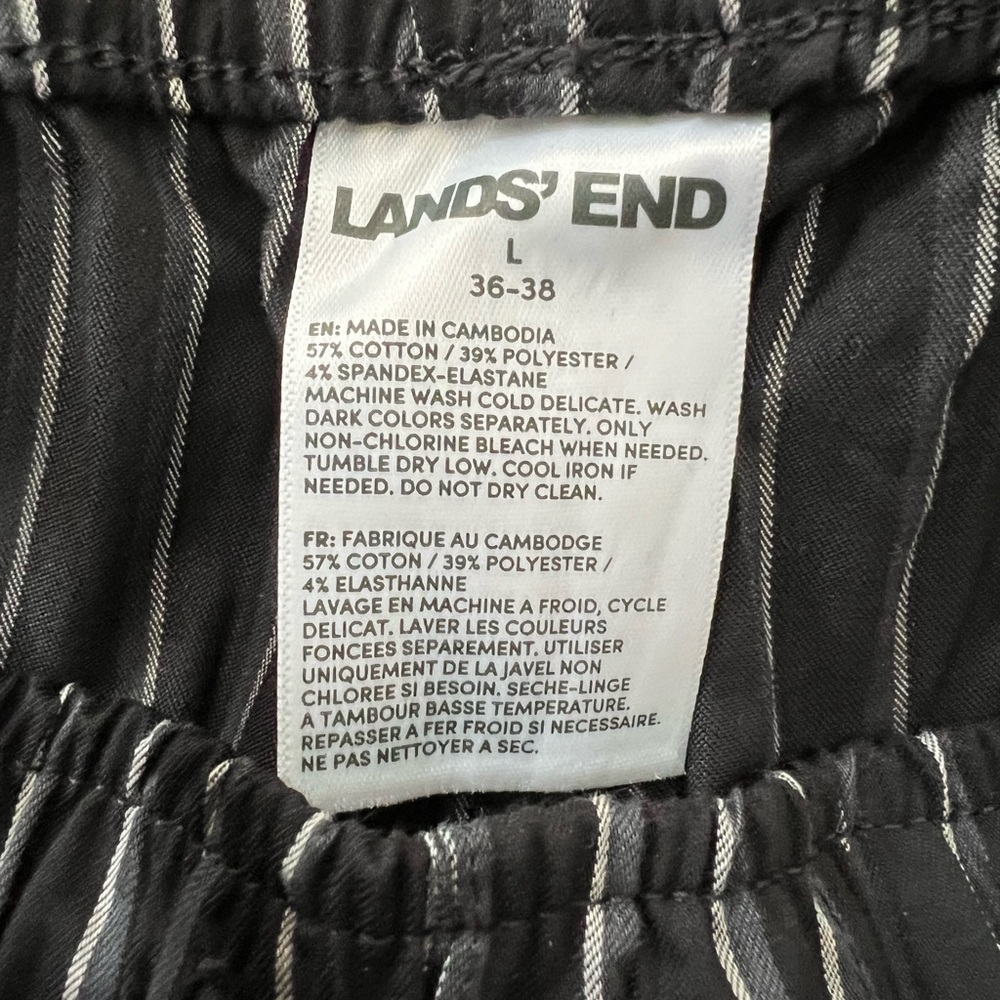Lands' End Men's Black and White Striped Pajama Set - Picture 5 of 5